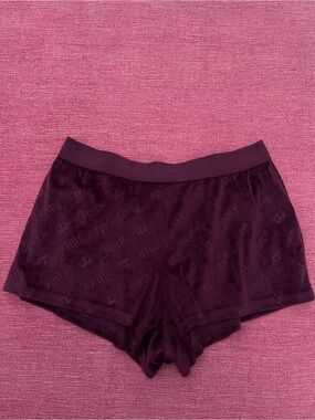 Juicy Couture Velvet Lounge Shorts in Plum